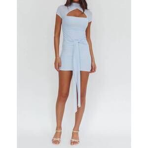 NEW ONE & ONLY clarise mini dress in ice blue